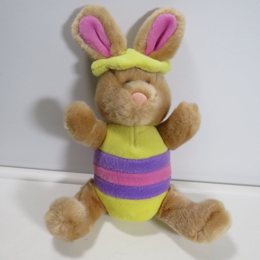 Easter egg plush rabbit stuffed animal striped egg body